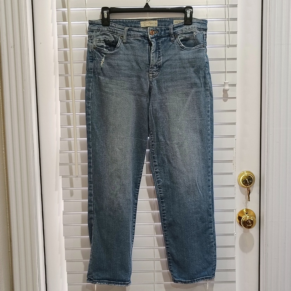 JESSICA SIMPSON SPOTLIGHT HIGH RISE STRAIGHT CROP JEANS DENIM WOMENS 29 CASUAL